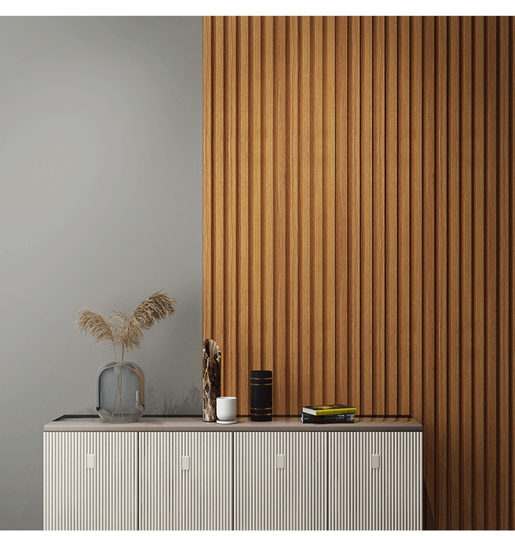 实木格栅长城板生态木电视背景墙护墙板原木质客厅集成墙装饰材料 夏