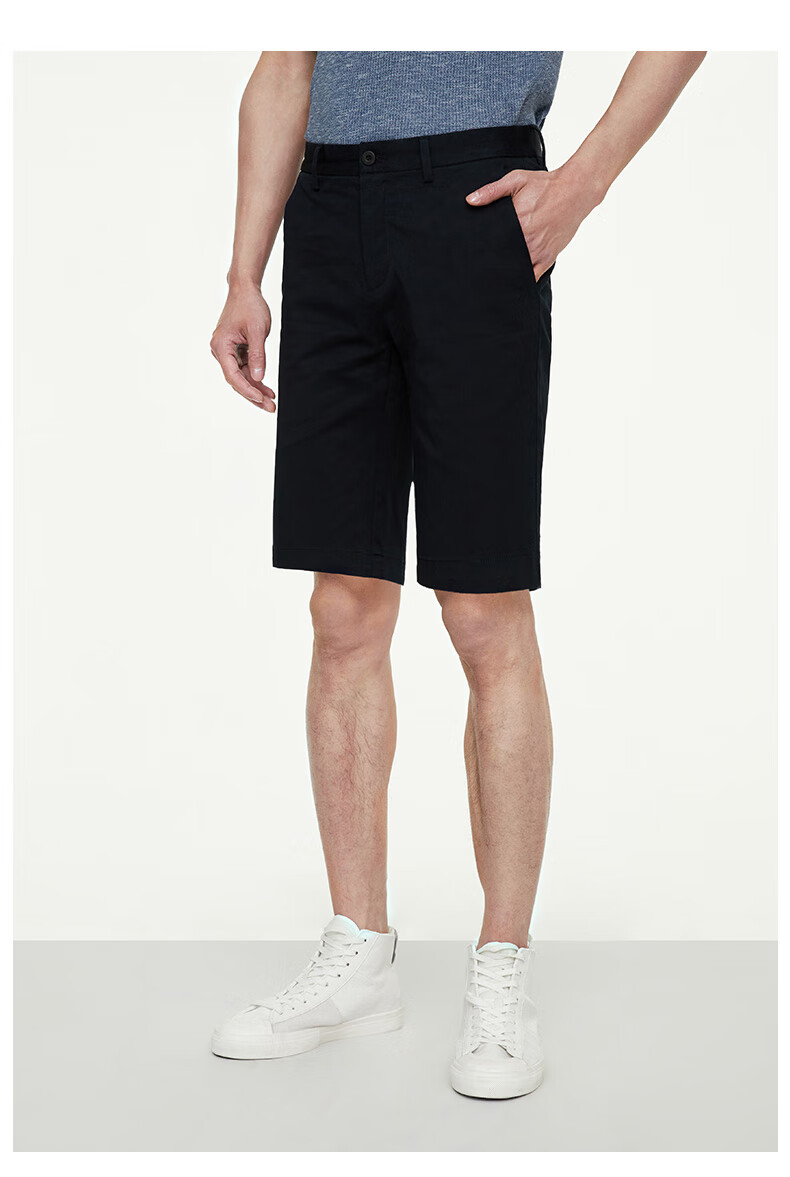 九牧王男裤休闲短裤男2021夏季新品纯棉男士薄款透气舒适五分裤男tb2a