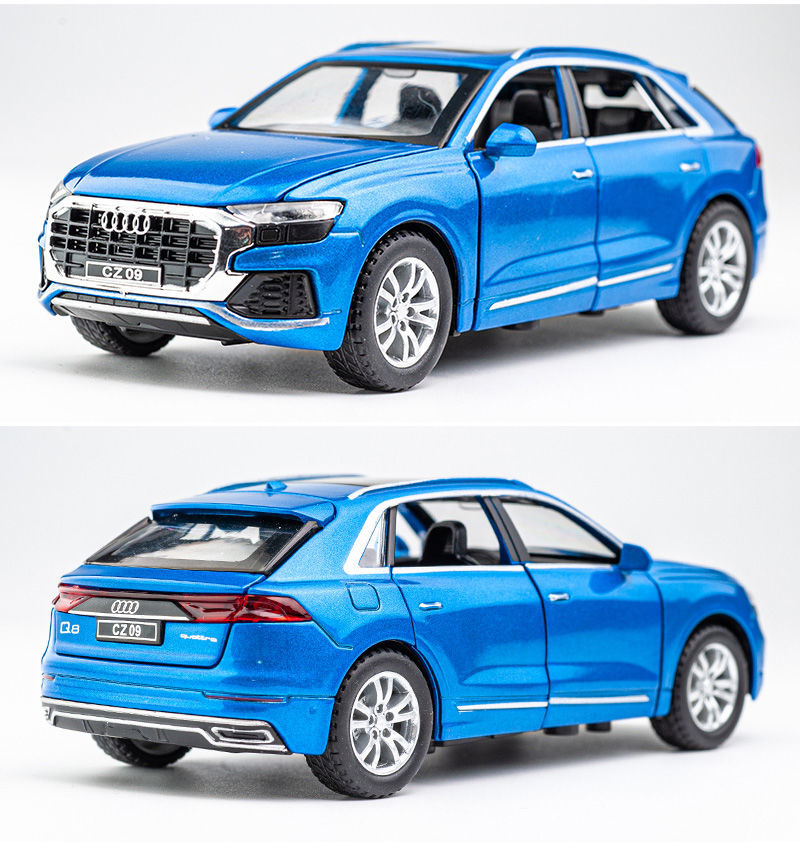 六一礼物奥迪q8合金车模132越野suv仿真汽车模型摆件男孩六开金属玩具