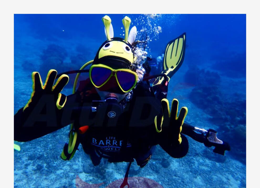 潛水頭套aturdive男女防曬紫外線潛水帽卡通小s潛水冬泳浮潛頭套厚發