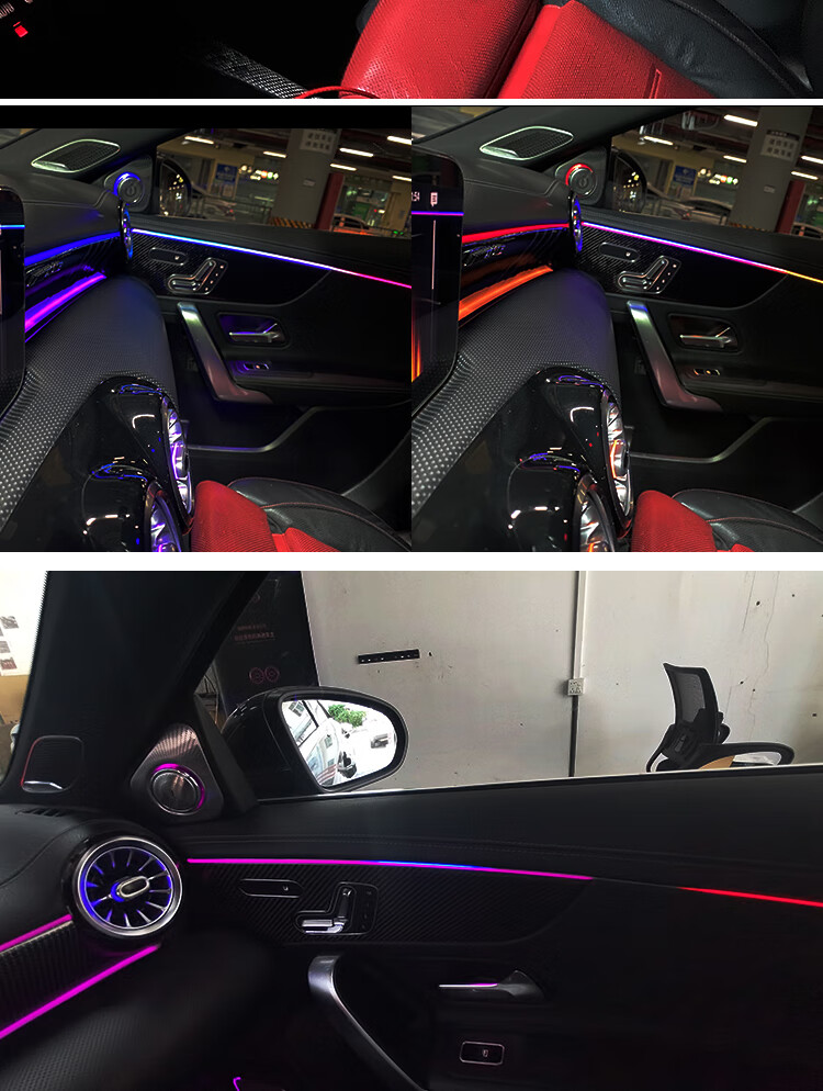 奔驰a级glb/gla改装氛围灯200l/180l/cla/b200旋转高音发光出风口 64