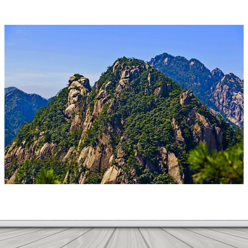 黄山风景画大山高山靠山图有山无水办公室背景客厅装饰贴纸画 图1 高