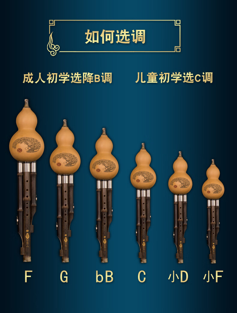 毕格宝云南紫竹葫芦丝小学生成人初学演奏型乐器紫竹经典款f调