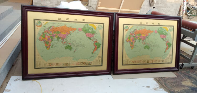 诗华歌迪 铜版画中国世界地图大厅办公室会议室壁画金属装饰画开业