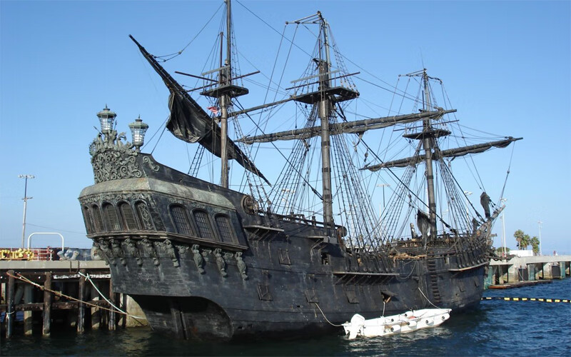 宫贡【好物优选】实木帆船模型黑珍珠号加勒比海盗船桌面装饰工艺品小