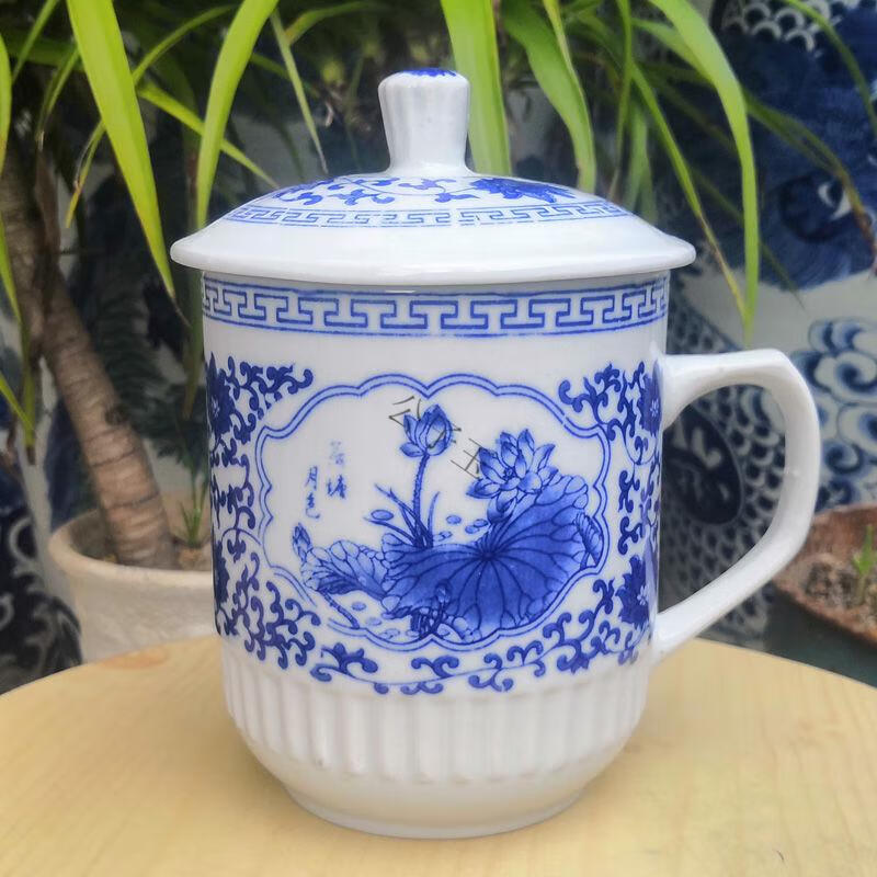 大茶缸子特大号大容量陶瓷带盖大泡茶杯8001600毫升超大号霸王杯子凉