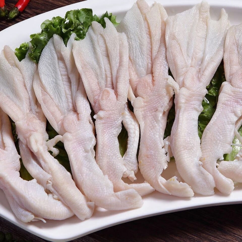 锦祥橙 新鲜无骨鸭掌生鸭爪子去骨鸭掌鸭脚脱骨鸭爪 新鲜无骨鸭掌1斤