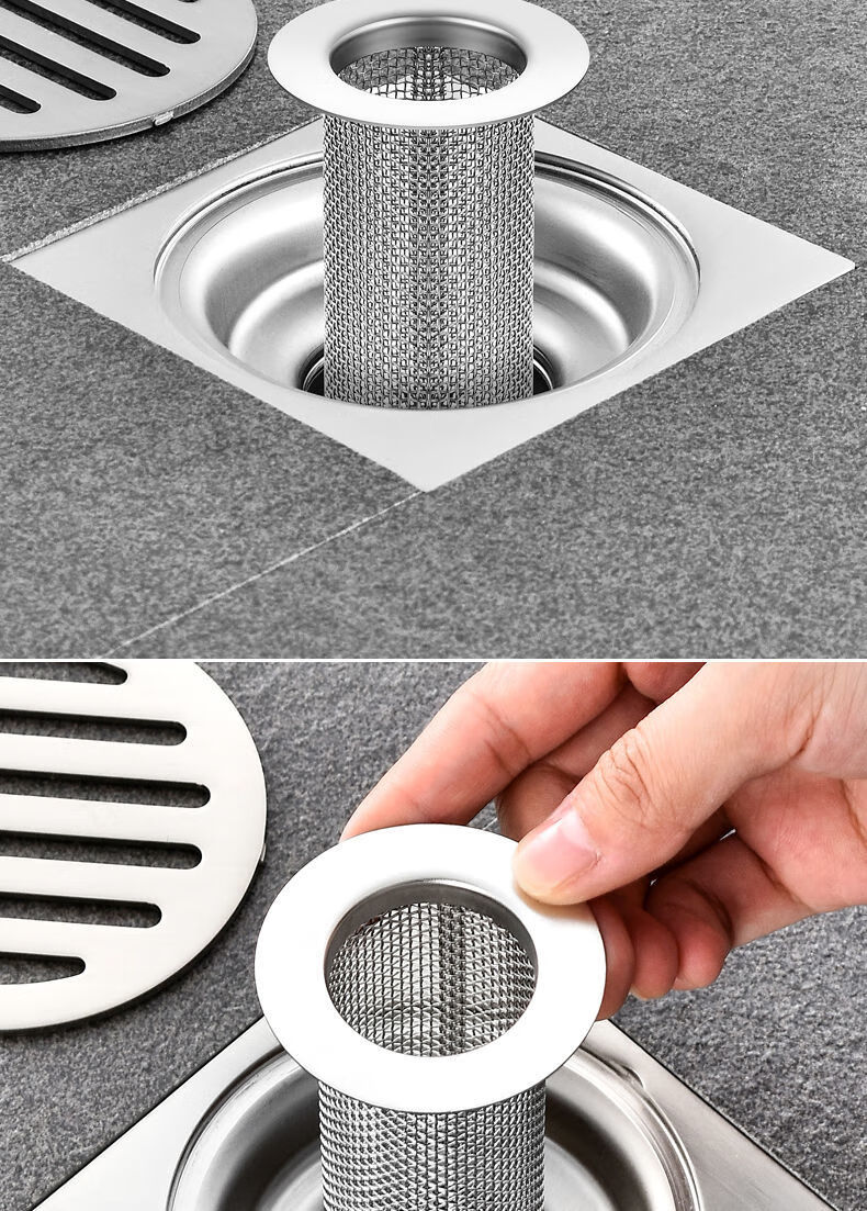 304不锈钢下水道过滤网卫生间地漏网防堵塞洗手盆漏水塞防臭地漏地漏