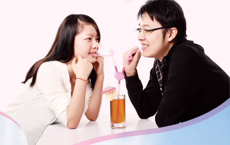 情侣爱心吸管爱心创意双人艺术吸管diy情侣吸管情人节生日酒吧咖啡