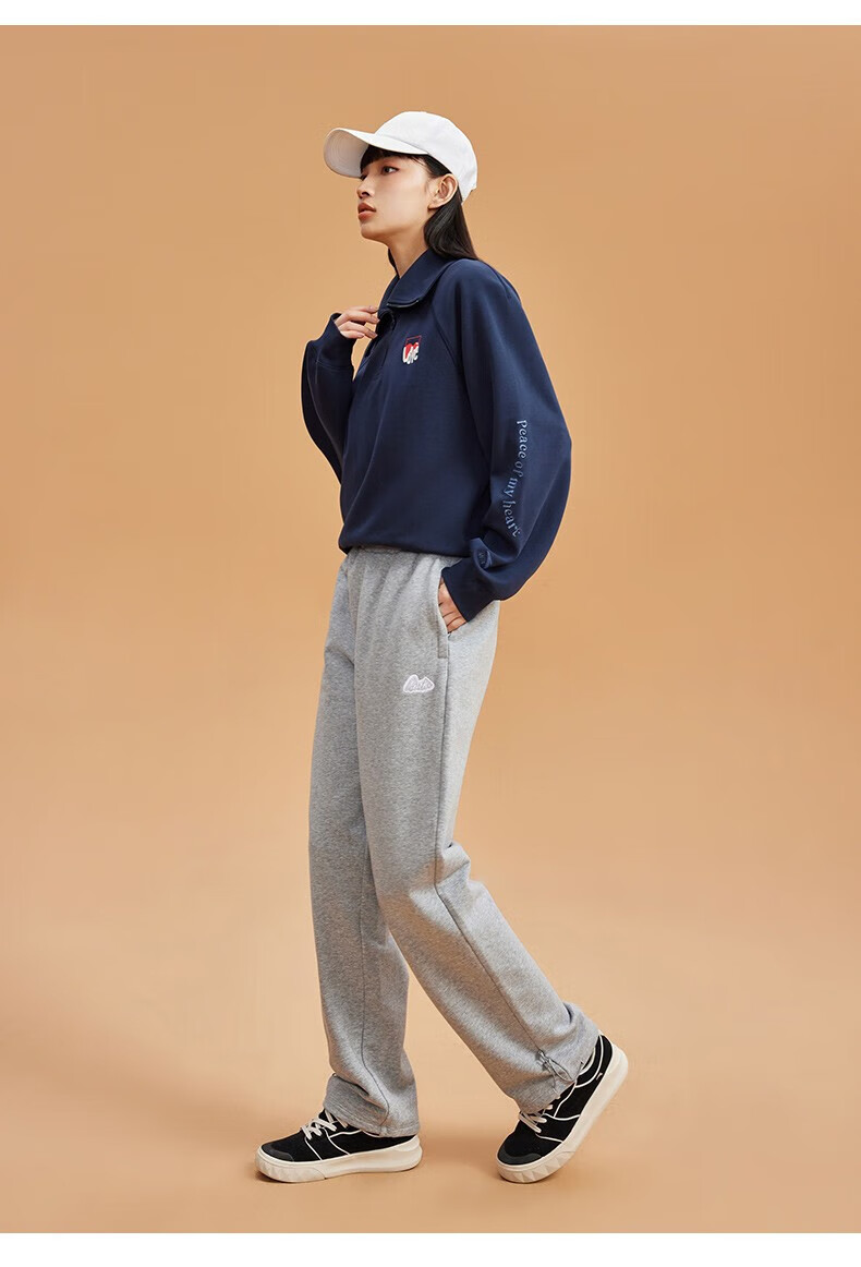 安踏(anta) 加绒运动裤女士秋冬季抽绳束脚针织卫裤加厚保暖运动休闲