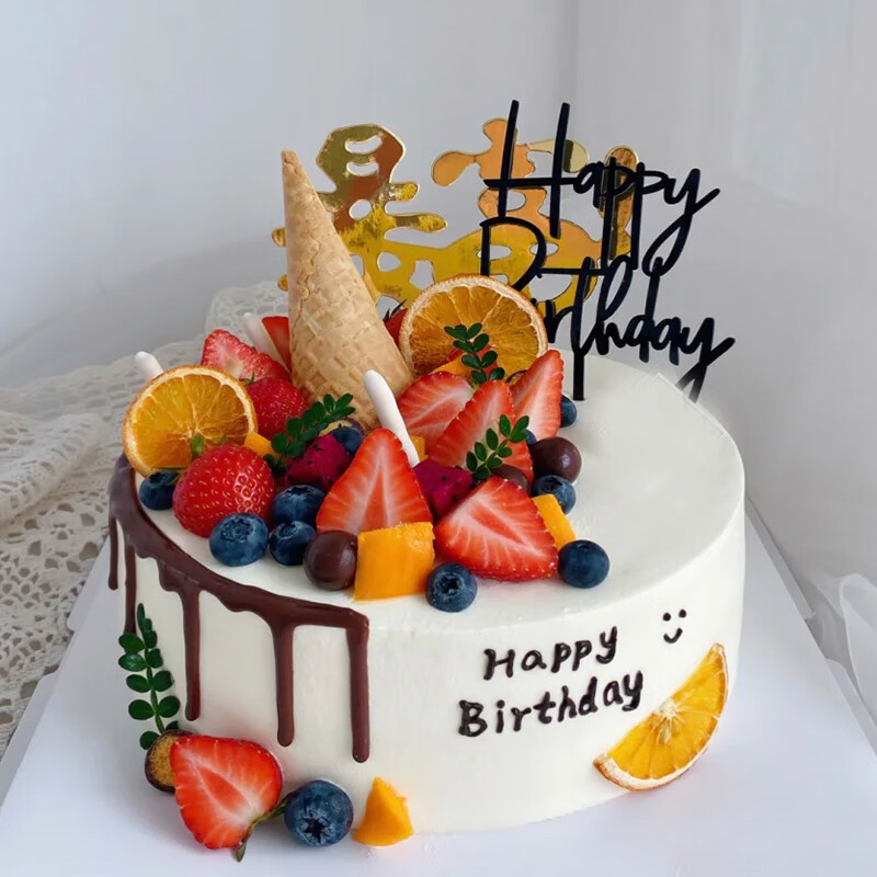 仿真蛋糕模型2021新款流行网红水果奶油生日蛋糕模型橱窗展示样品款式