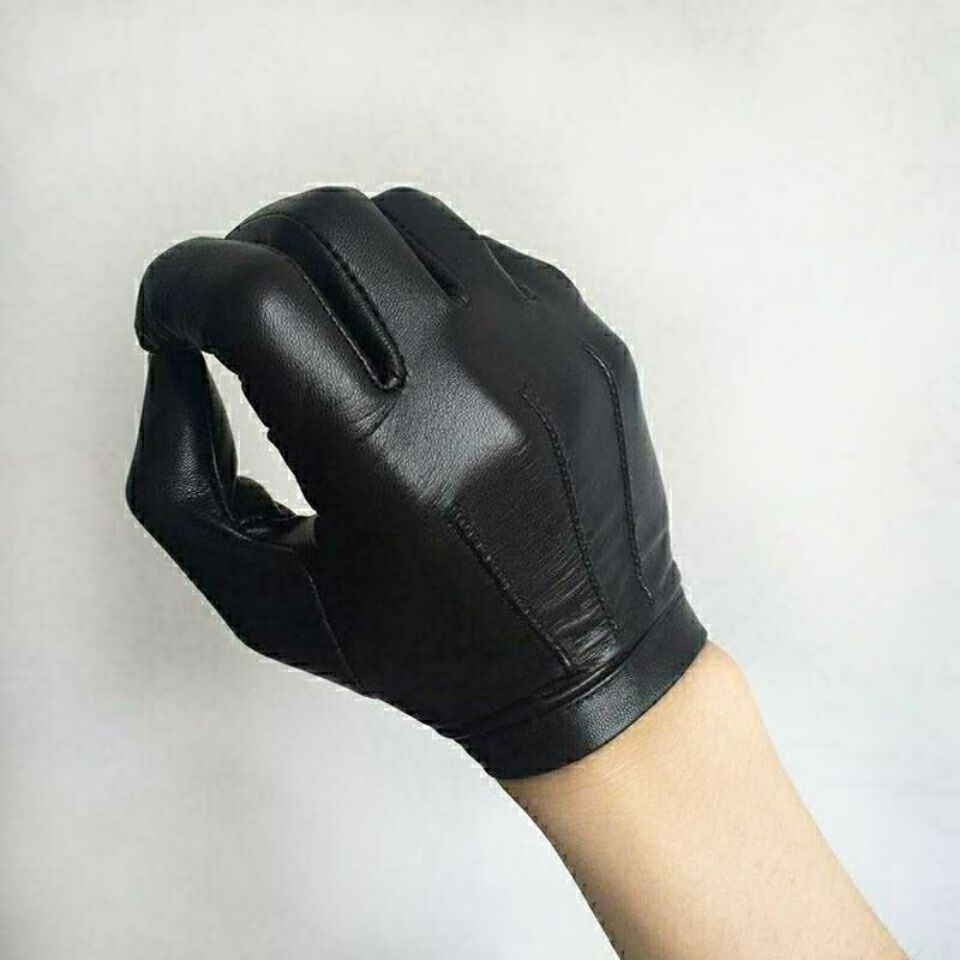 荷棠梦真皮羊皮手套男女士吃鸡款单皮手套触屏冬季保暖定制紧手手套