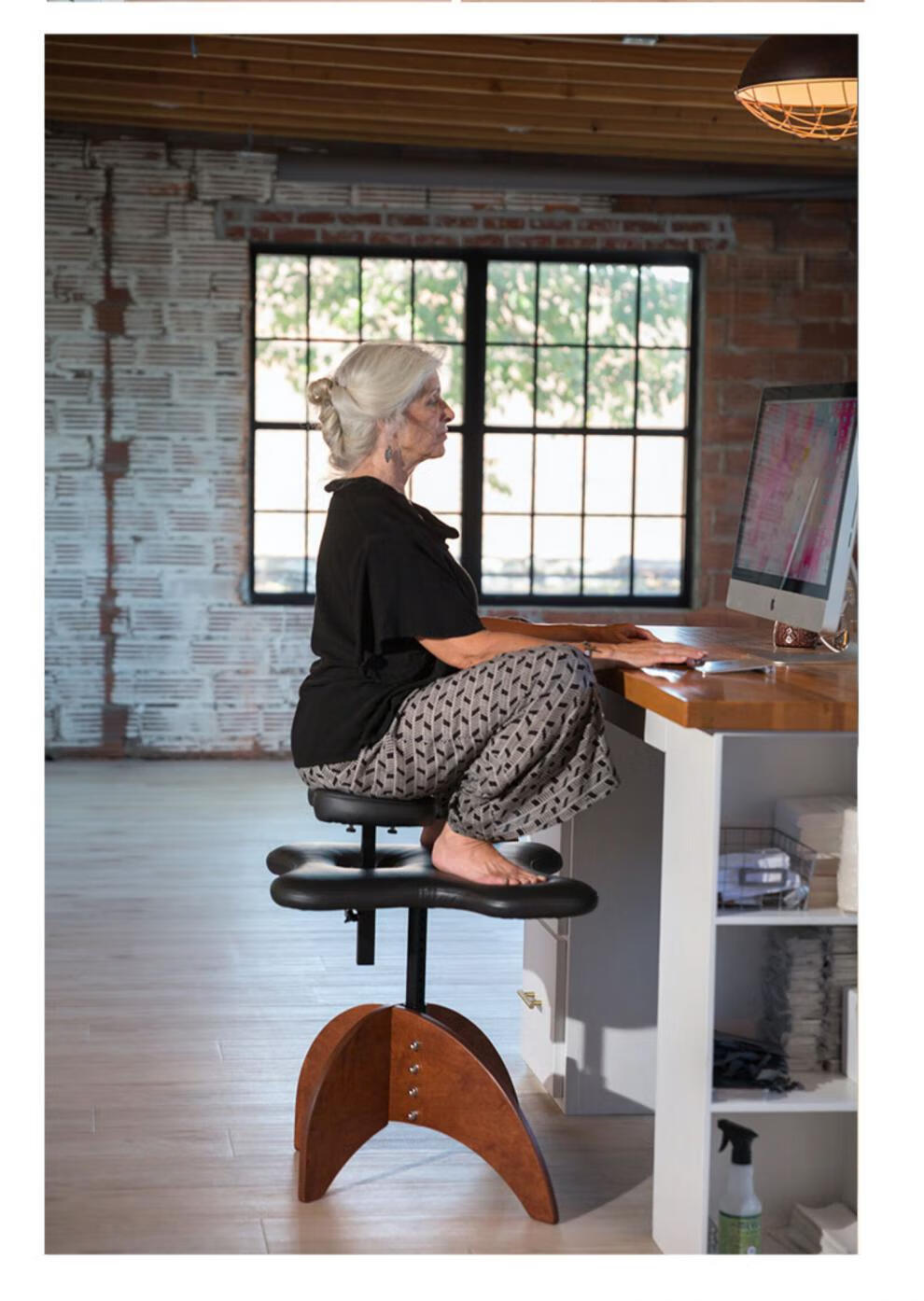 盘腿椅懒人椅子蹲椅人体工学坐没坐相凳子猴凳瑜伽蹲着坐的蹲坐 抹茶