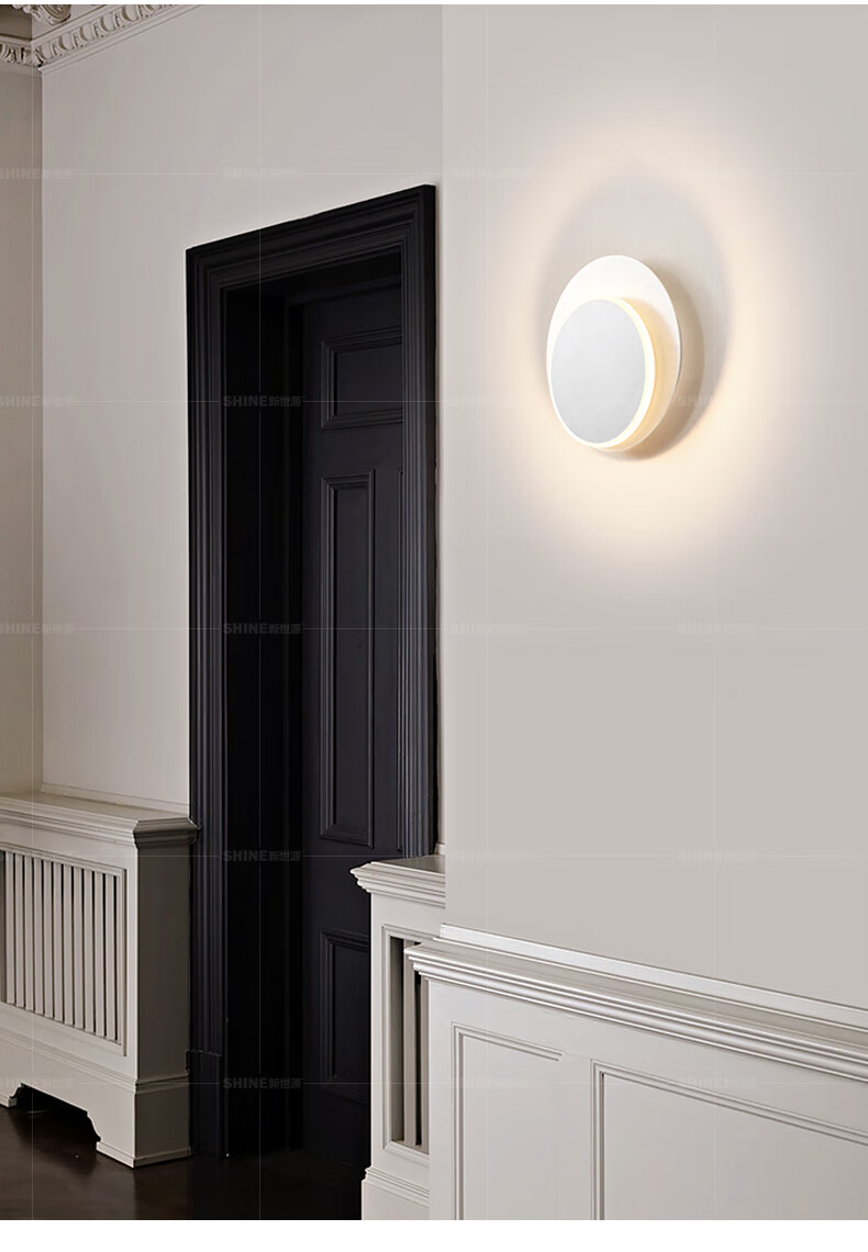 新世源牌北欧客厅顶灯简约现代客厅背景墙餐厅卧室书房创意旋转壁灯