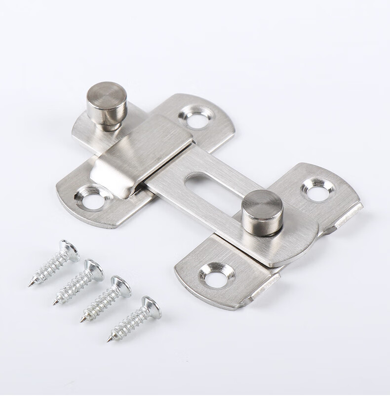 免打孔门锁搭扣老式门栓门插销门扣防盗锁扣卡扣90度直角推拉门锁304