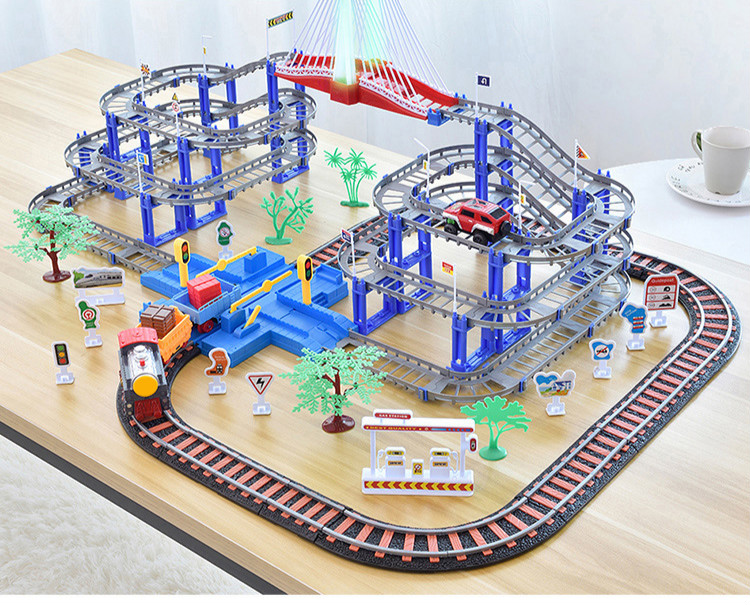 儿童玩具过山车 儿童小火车玩具轨道车电动过山车高铁动车汽车闯关大