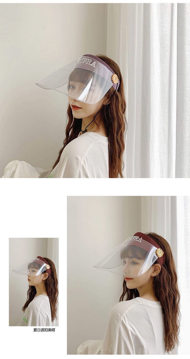 维能厨房做饭挡油神器防油烟飞沫面罩女遮脸炒菜全脸防护面具透明防尘