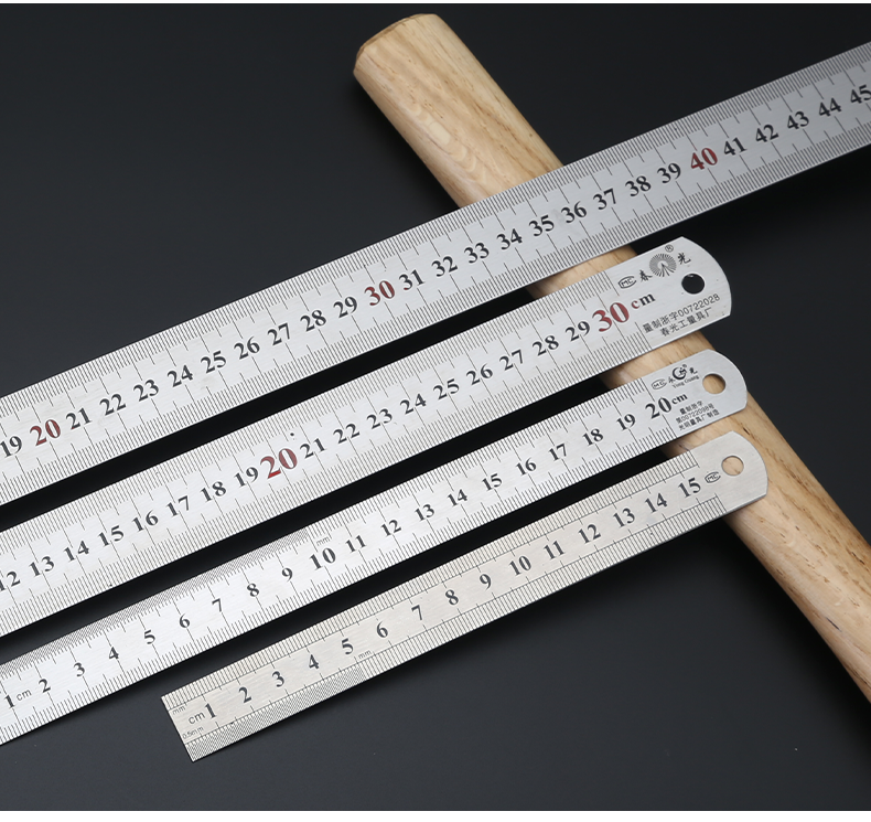 不锈钢尺子钢板尺加厚钢尺15cm30cm50cm测量工具直钢尺钢皮尺直尺 钢