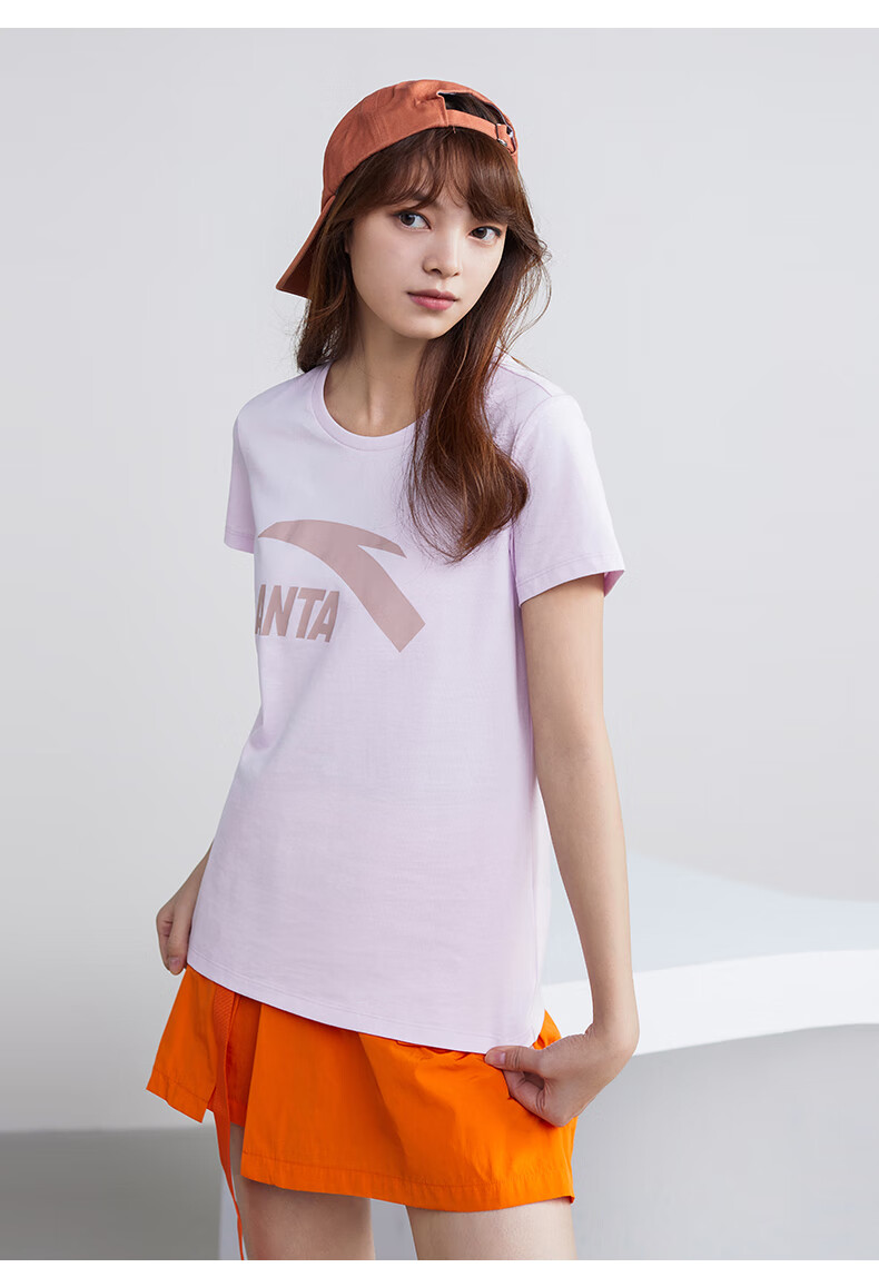 安踏短袖t恤女2022夏季新款白色打底衫内搭运动t恤休闲上衣官方旗舰