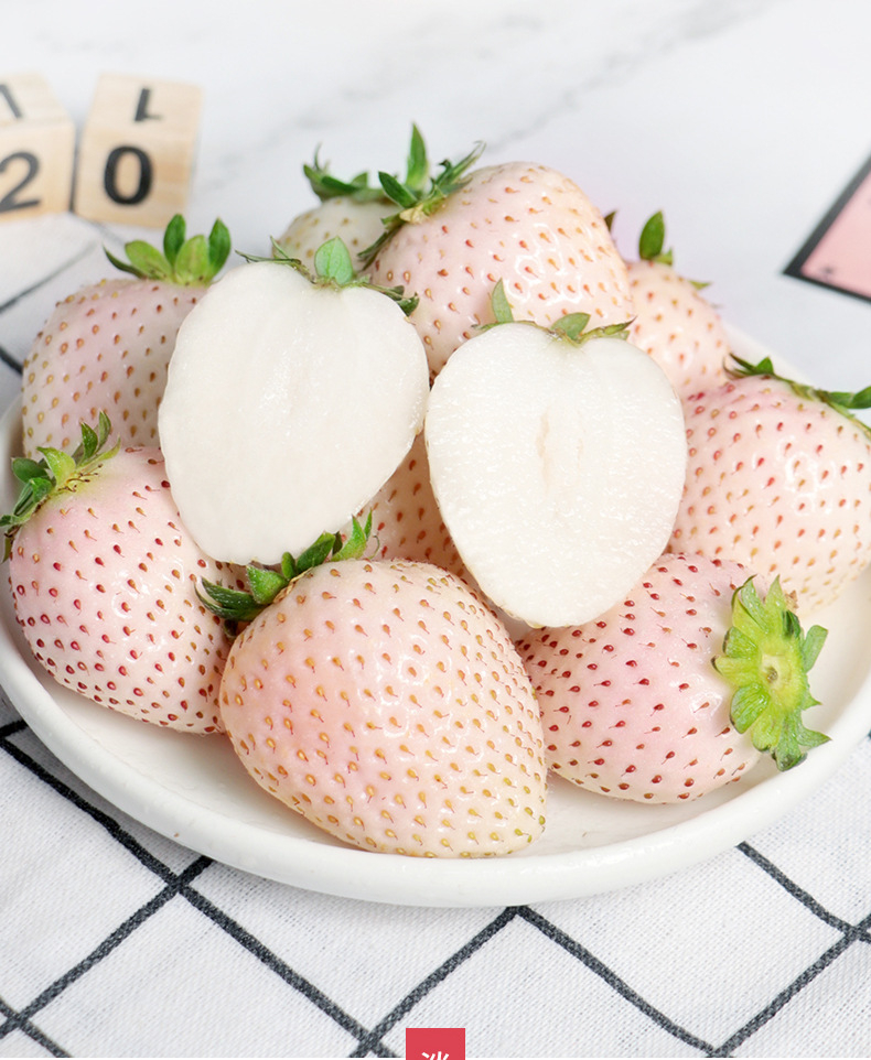 淡雪白草莓淡雪草莓白色礼盒新鲜水果白雪公主奶油牛奶 1斤装中果(15