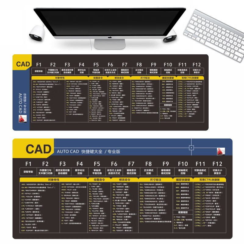 常用快捷键鼠标垫超大号cadpsexcelwps电脑办公垫中号全套定制舒罗ps