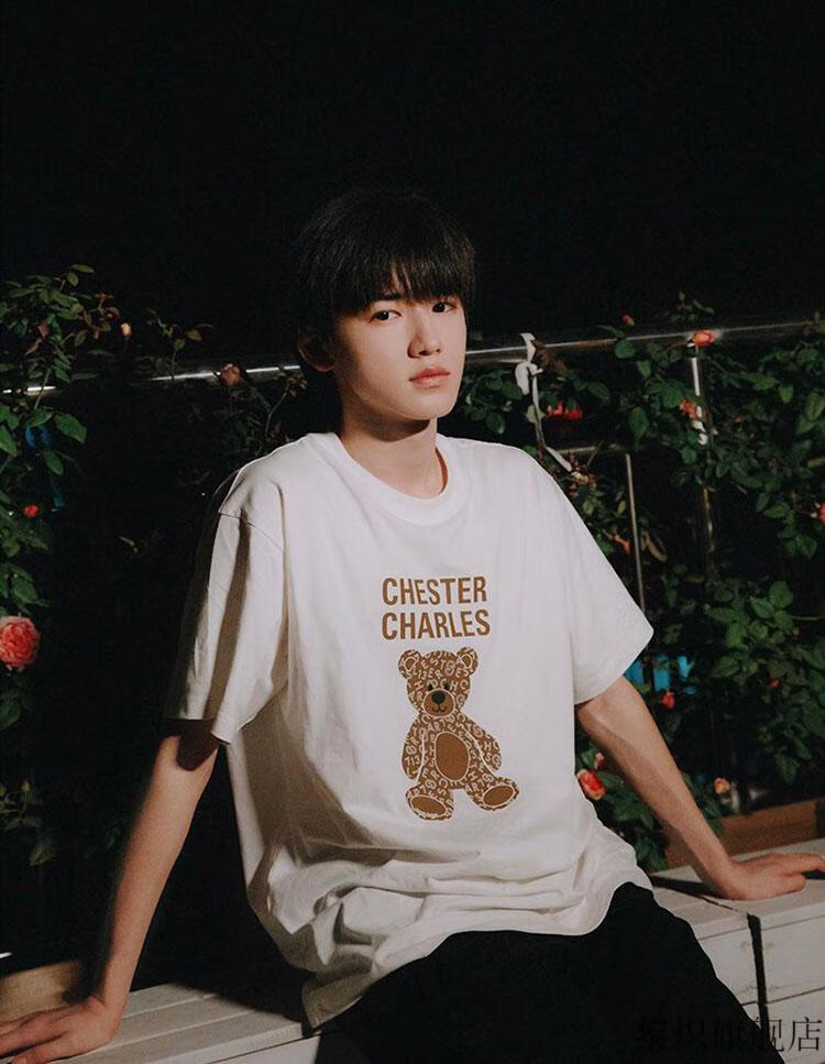 2022新tnt时代少年团宋亚轩同款t恤男女夏季宽松衣服小熊情侣短袖私服