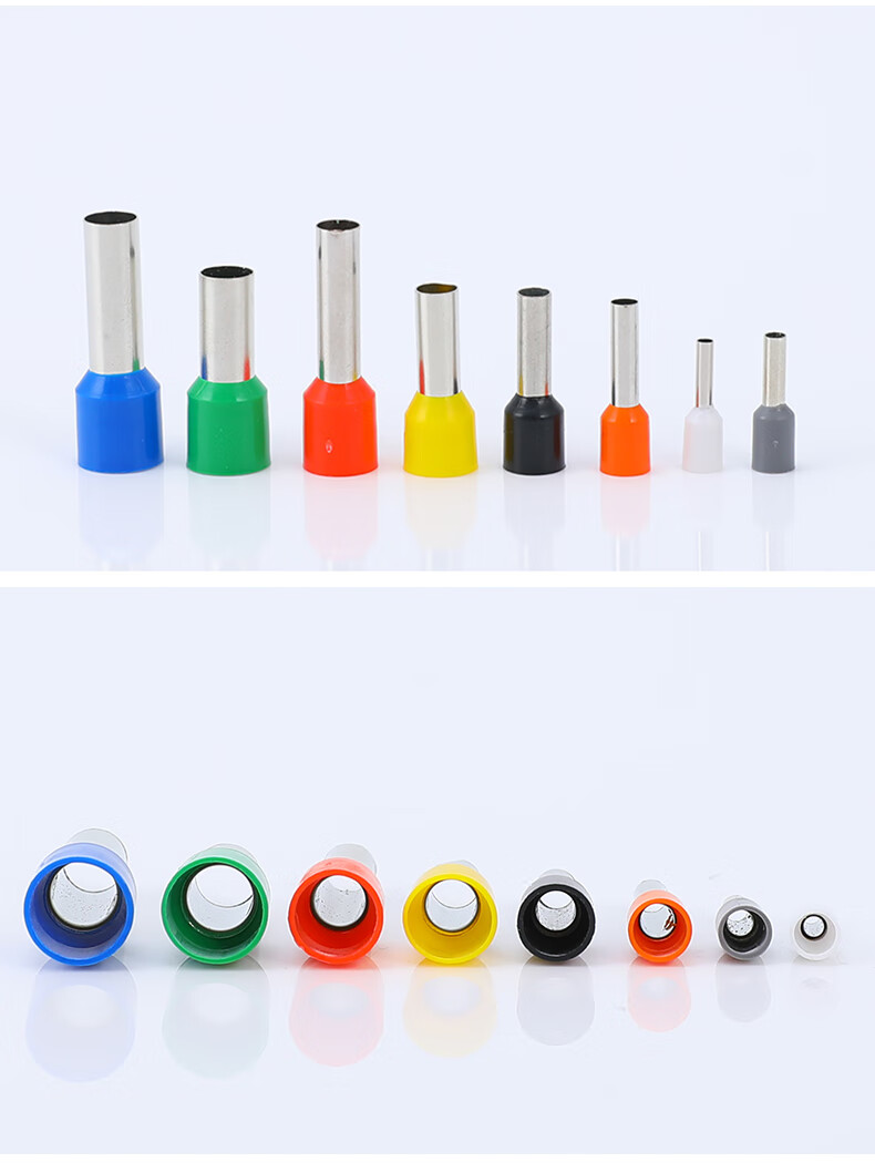 欧式插针式管型冷压接线端子ve0508 e7508 1008 1508 铜鼻子线耳 ve