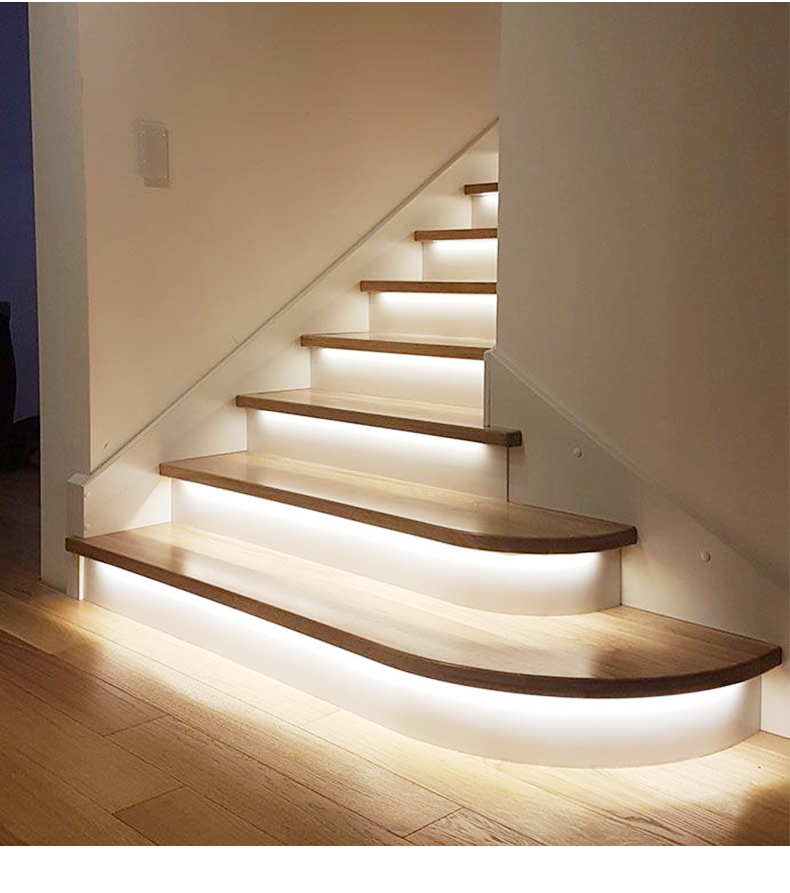 楼梯灯人体感应智能踏步灯嵌入式线条灯网红家用楼梯台阶氛围灯带联系
