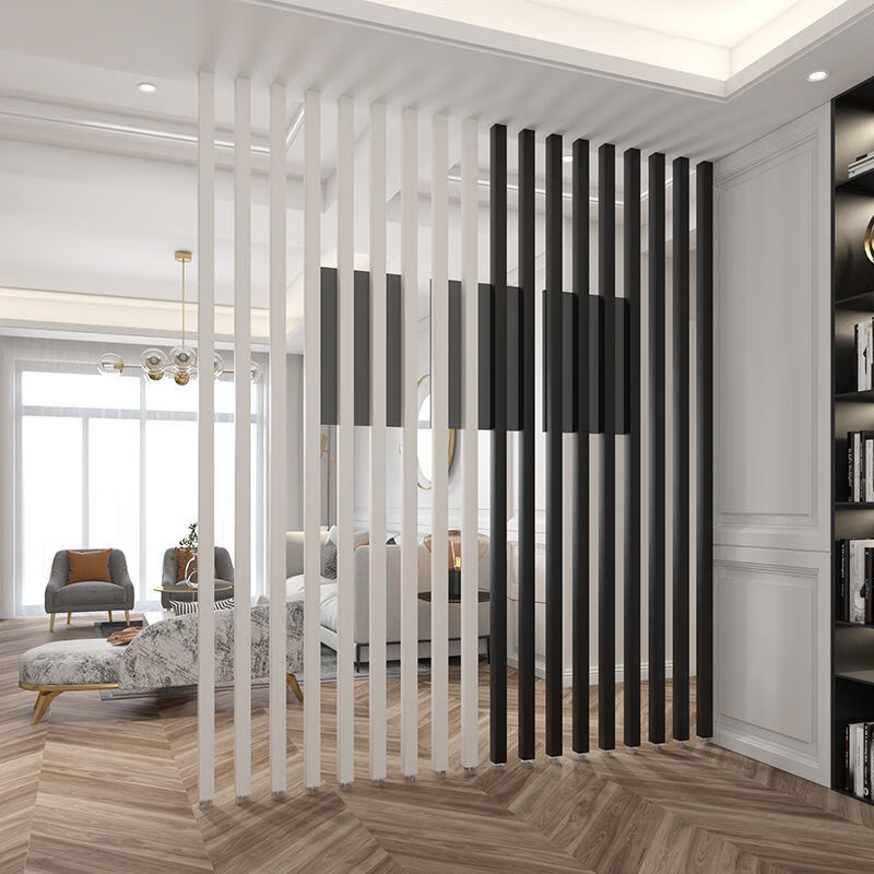 新中式隔断墙家用隔房间分隔玄关轻奢风卧室格栅实木屏风客厅入户隔断