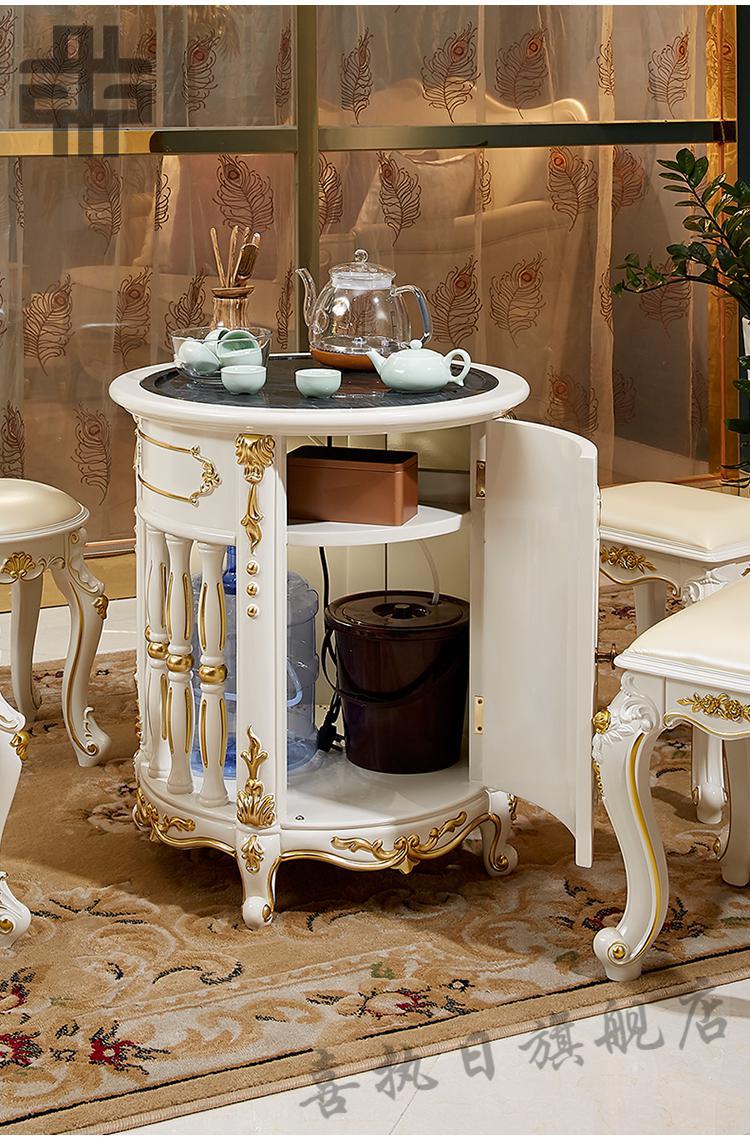 实木茶车茶几茶具套装泡茶桌欧式小型茶桌实木茶台含茶炉送茶具整装
