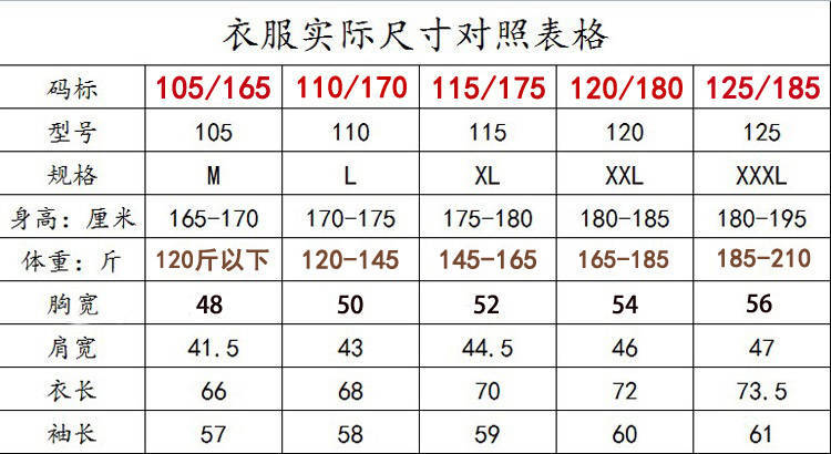 男士毛衣尺寸对照表图片