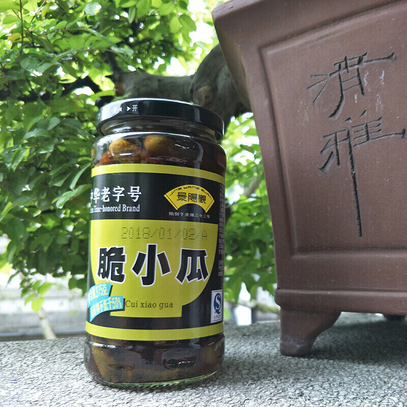 杭州特产景阳观375g瓶小酱瓜脆小瓜酱黄瓜脆瓜甜下饭菜瓶装腌酱菜