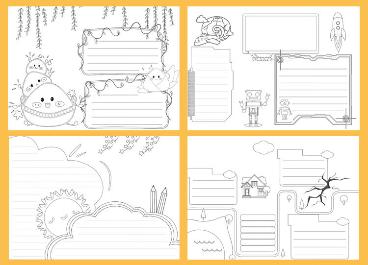 麒柠校园a4手抄报模板小学生通用节日手抄报半成品中小学生安全教育