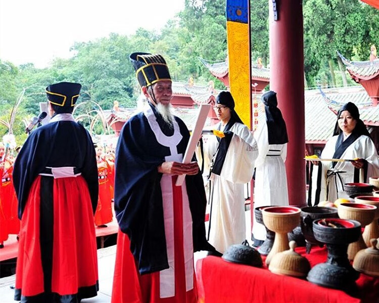 官陪祭官服装民间祭祀典礼八佾舞古装中国风成人汉服藏青色配黑色边m