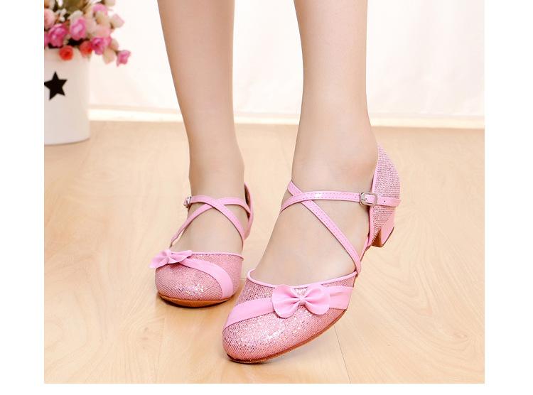 沙漠骆驼 同款【拉丁舞鞋】丁舞鞋女儿童恰恰舞蹈鞋2020女童中跟室内