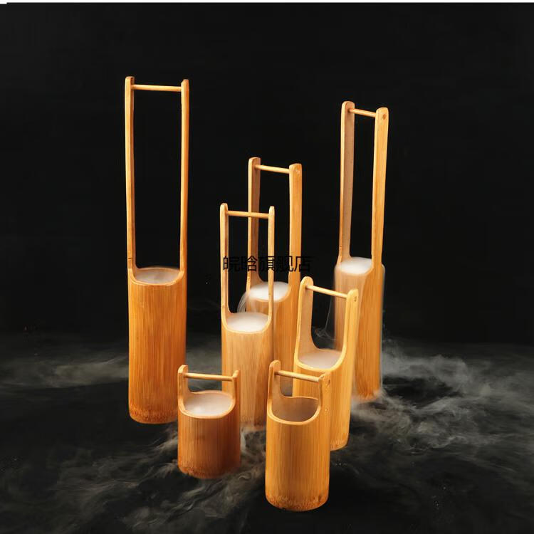 日料摆盘装饰刺身装饰竹筒干冰筒竹木小提竹桶日料寿司点缀摆盘海鲜姿