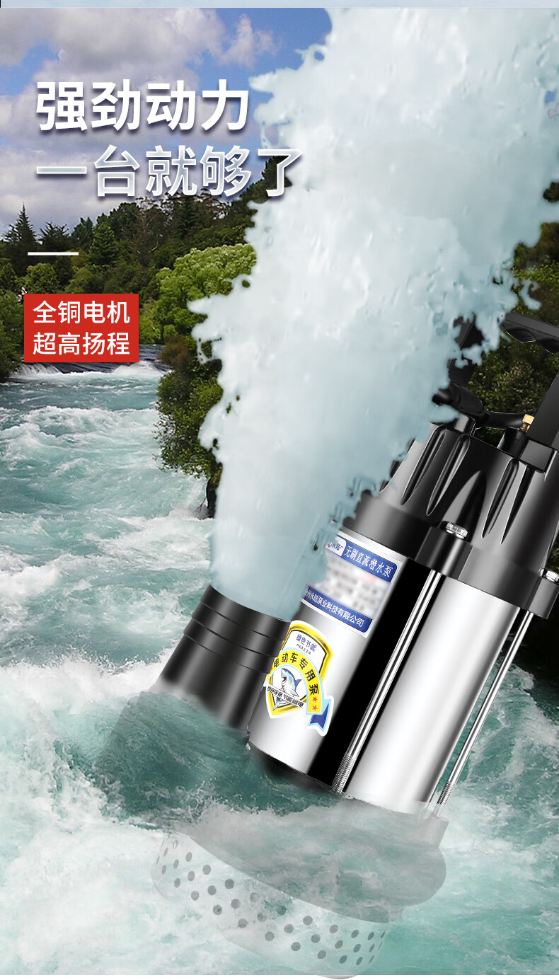 潜水泵高扬程48v60v72伏通用电动电瓶车抽水泵抽水机 1寸款48v-72v