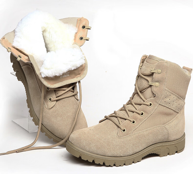 怒而飞3515强人际华羊毛军靴男冬季真皮防寒保暖透气马丁靴战术沙漠靴