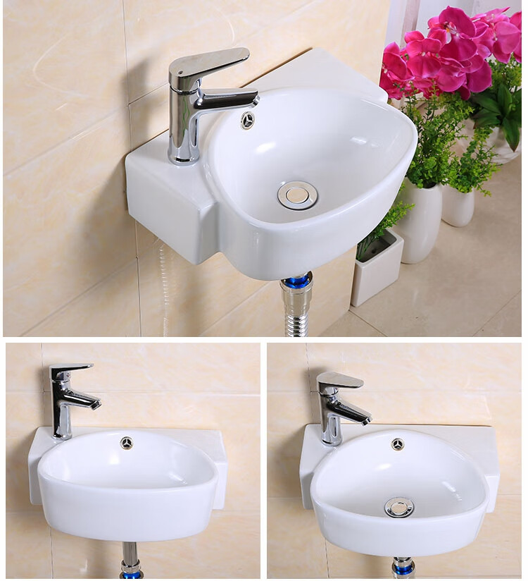 小户型迷你洗手盆单盆挂墙式卫生间阳台陶瓷超窄超小号洗脸盆面盆a款