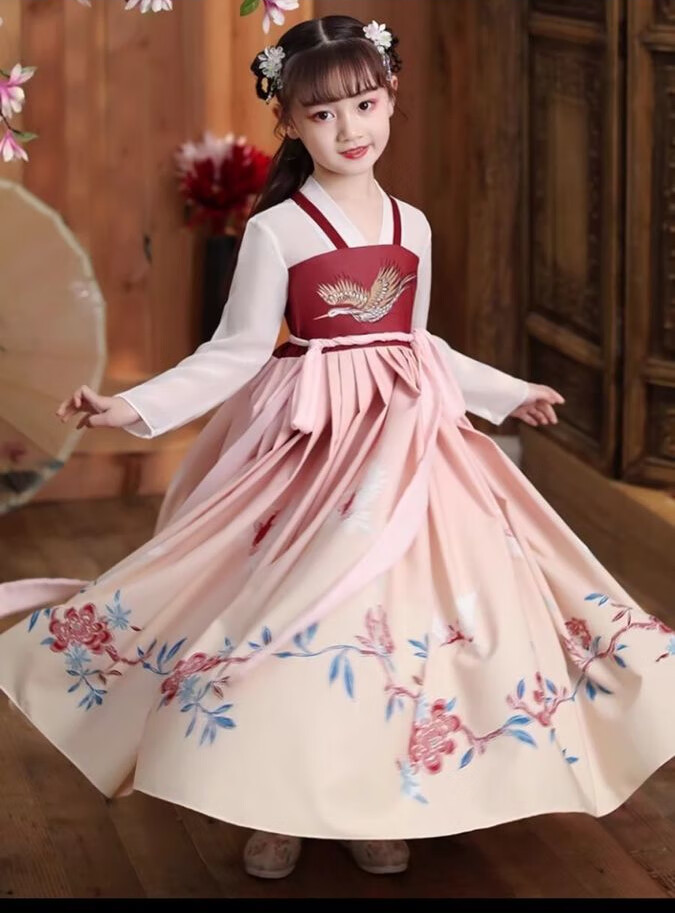 锦糖小学生汉服女古装女生10一12岁日常穿春夏儿童汉服女童中国风古装