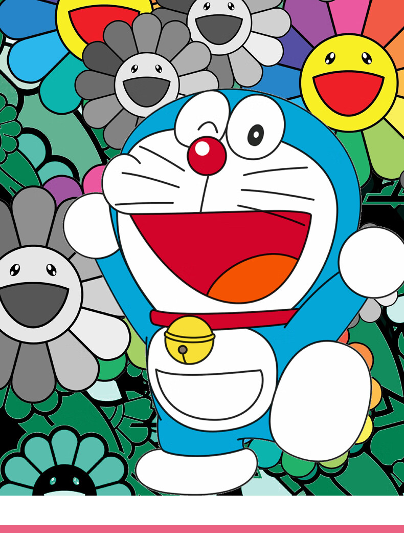 村上隆太阳花版画版画death nyc限量艺术家潮流装饰村上隆机器猫哆啦a