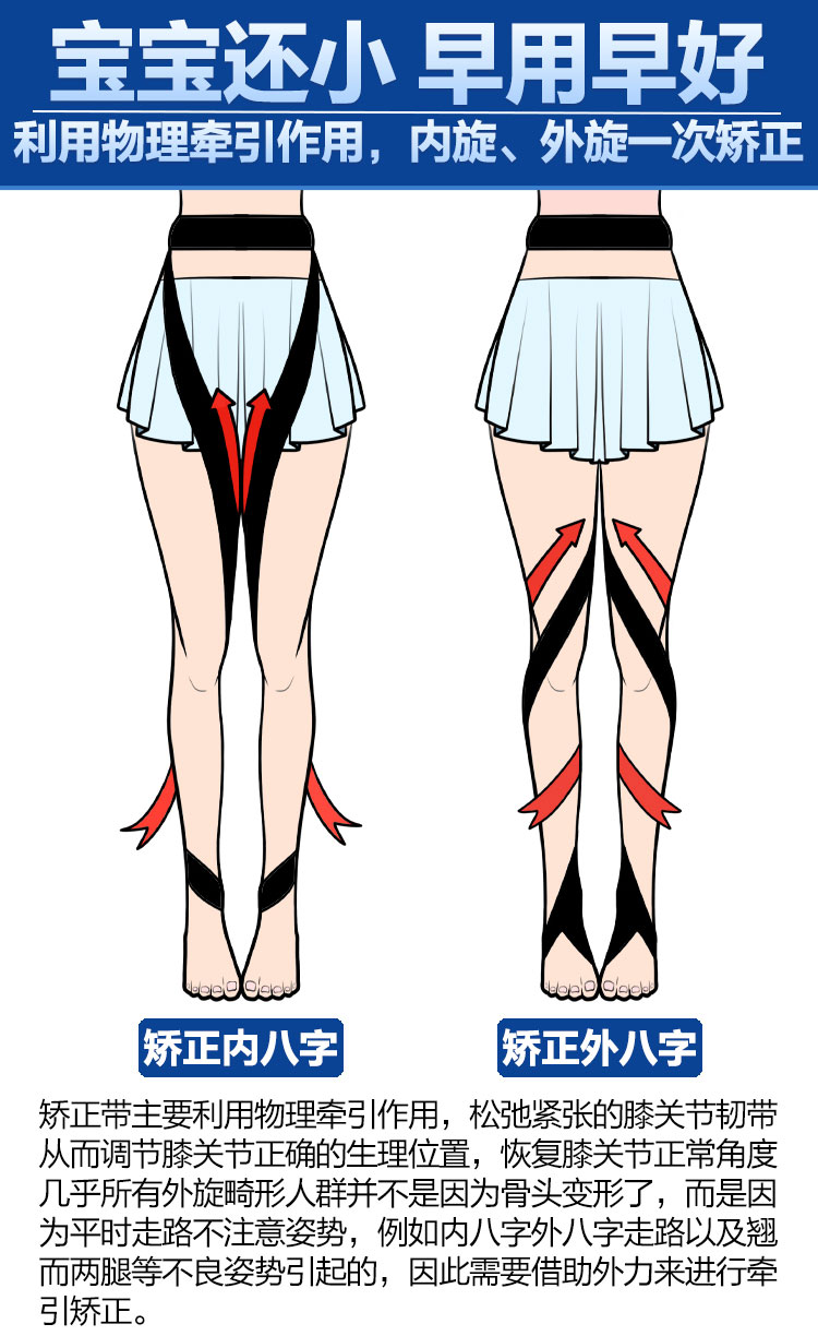 儿童内八字器下肢内旋外旋带宝宝内外八字走路姿势纠正带小码身高75