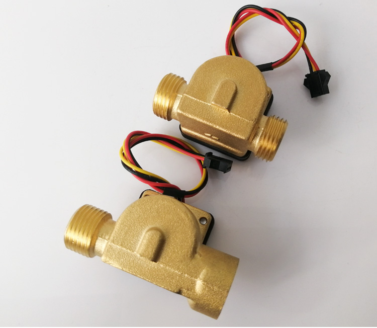 水流量传感器热水器铜流量传感器霍尔传感器流量计4分双外牙b13