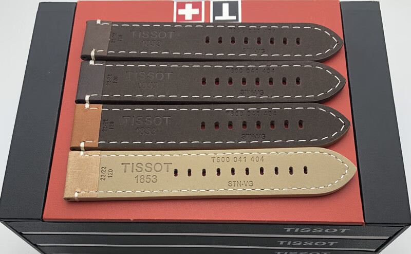 天梭1853速驰系列t116表带t116617a表带2222mm男士深棕色银扣22mm