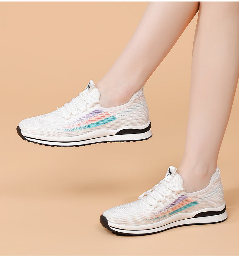 红蜻蜓女鞋运动鞋女夏季新品软底减震透气网面小白鞋跑步鞋女士户外