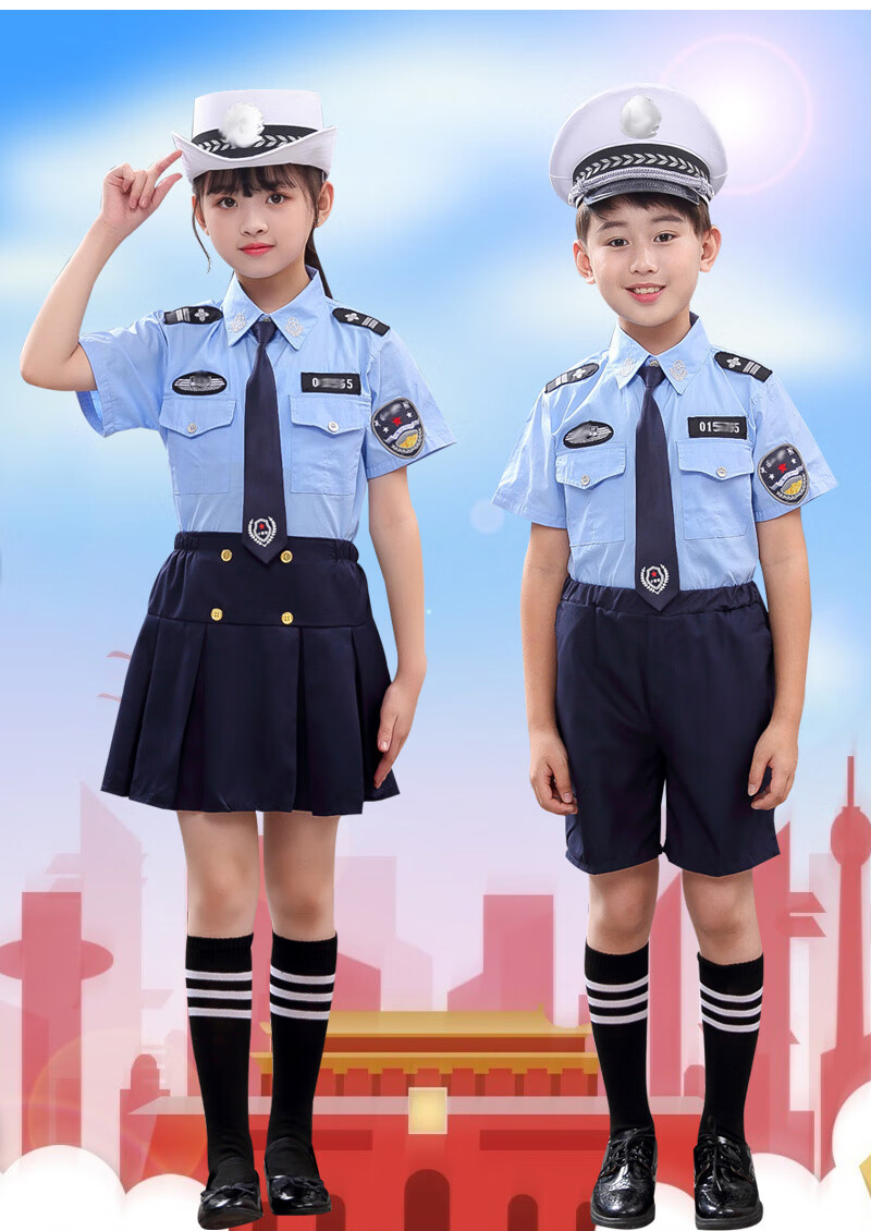 三四岁儿童警察服装图片