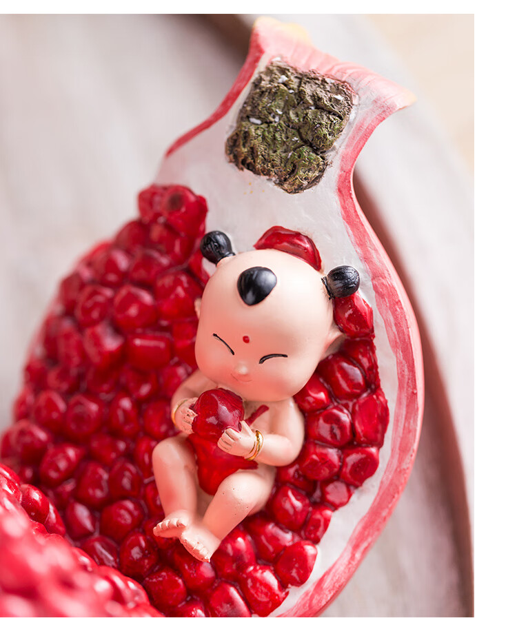 ins抖音同款创意石榴中式福娃多子多福吉祥装饰卧室玄关摆件送新婚人