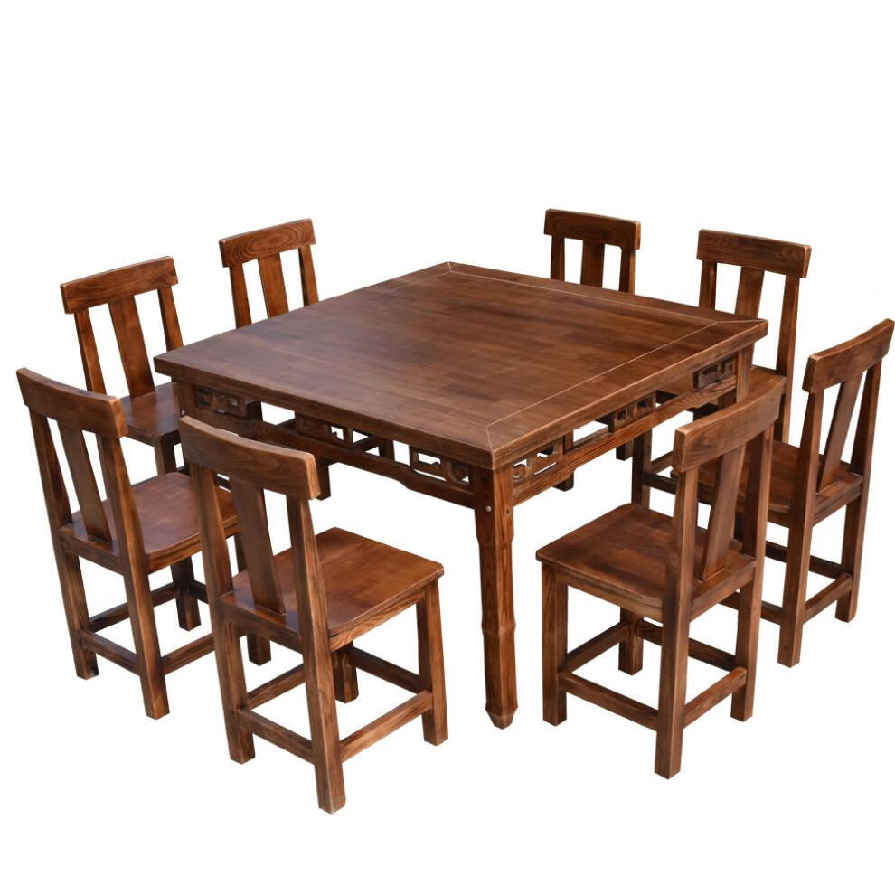 海澳德实木四方桌八仙桌新中式经济型面馆小吃商用家用正方形餐桌椅