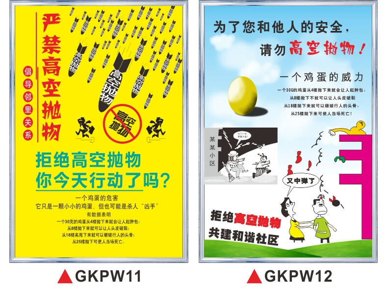 禁止高空拋物警示牌標語宣傳海報掛圖嚴禁高空拋物安全提示牌貼紙嚴禁