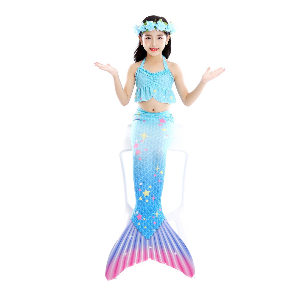 美人鱼尾巴女童游泳衣服装宝宝的公主裙子小孩装扮比基尼套装mgb212四